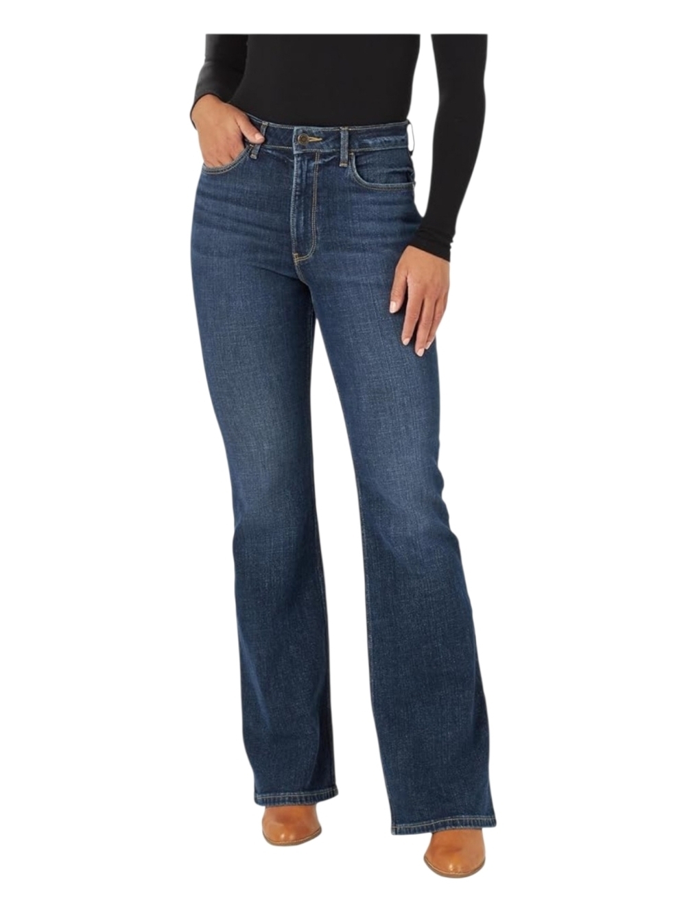 Wrangler Womens Dark Wash High Waist Fierce Flare Denim Jeans Size 10